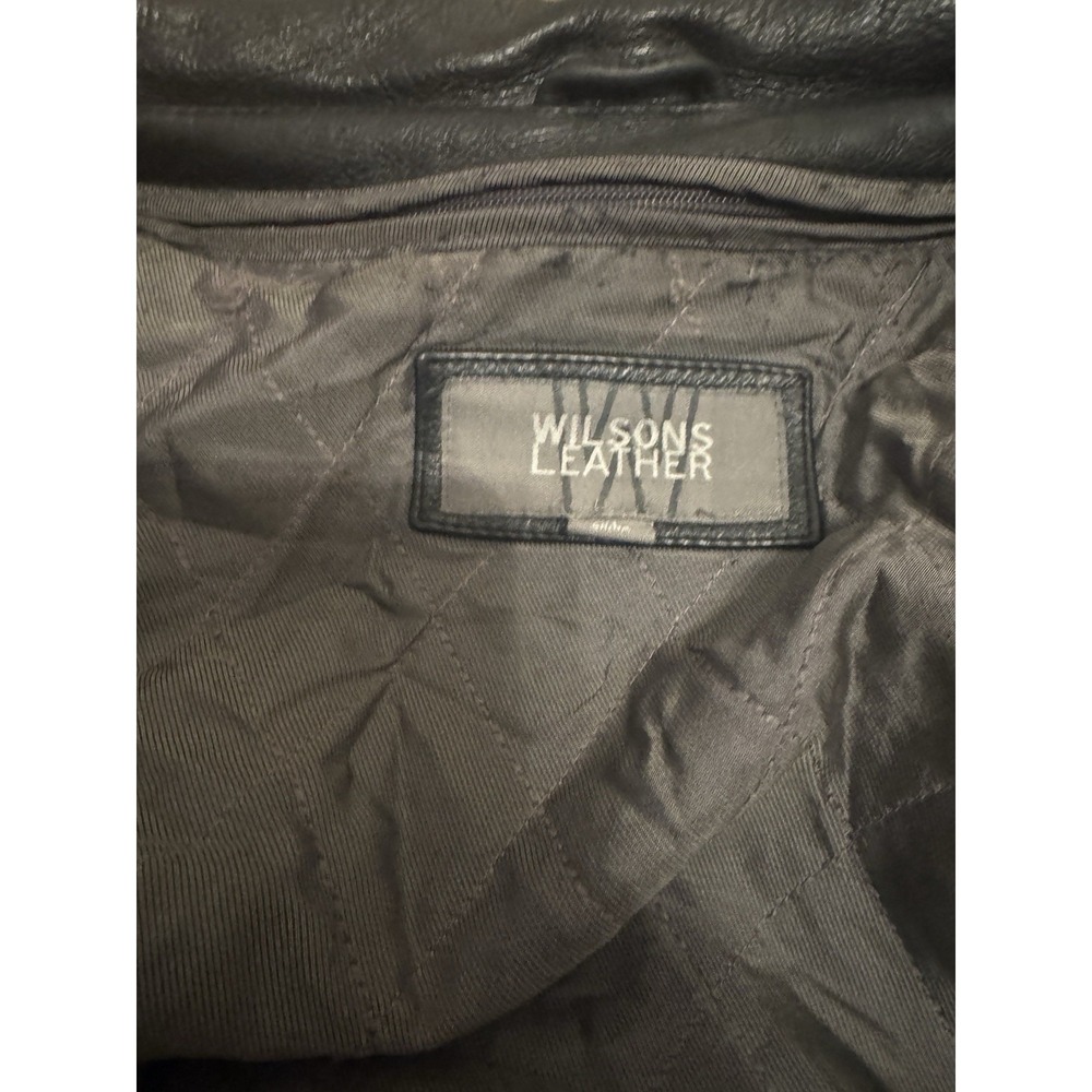 Vintage Wilson's Men's Leather Zip Up Jacket Black Size XL - Picture 5 of 7